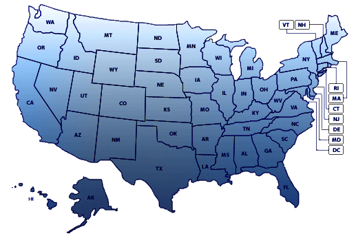 Map of the US