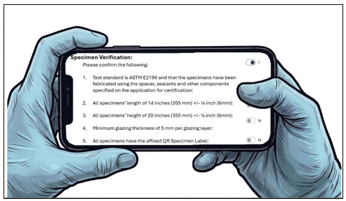 Mobile specimen verification checklist